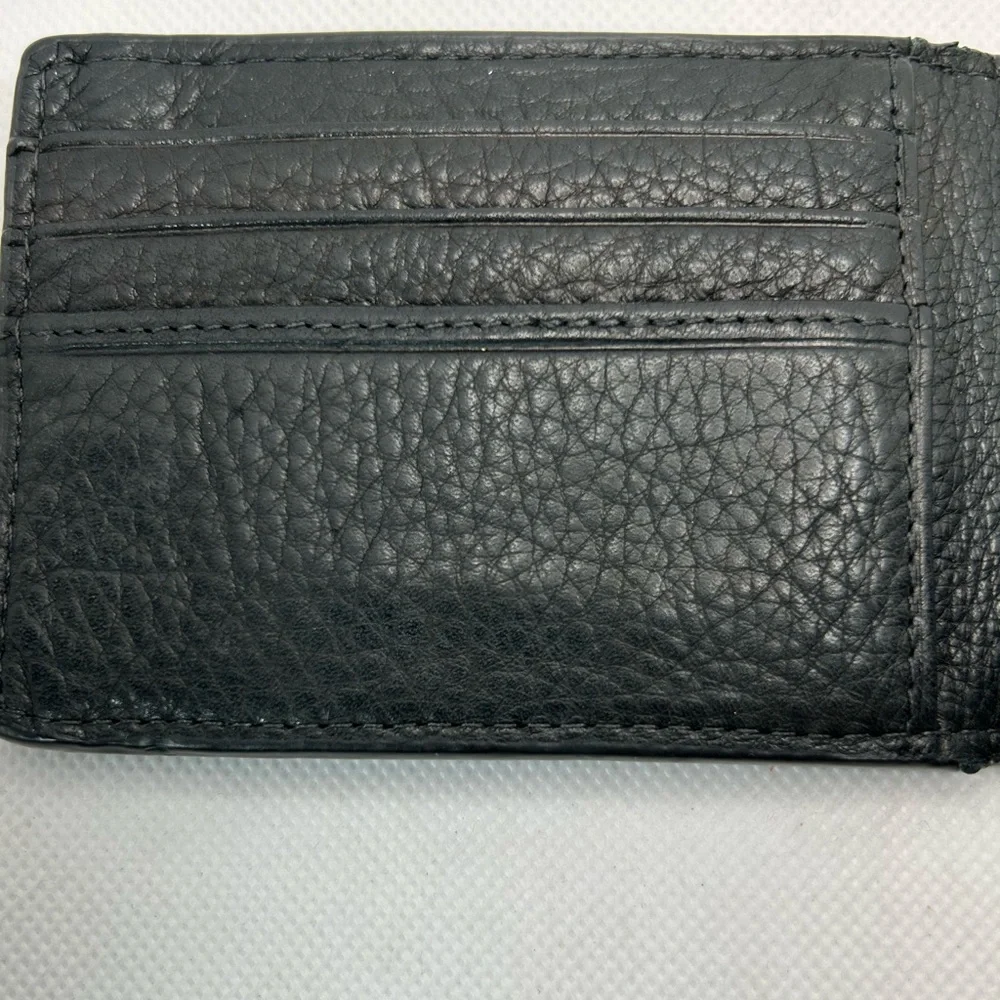 Fossil wallet men’s black genuine leather fold wallet Harper clip cards travel